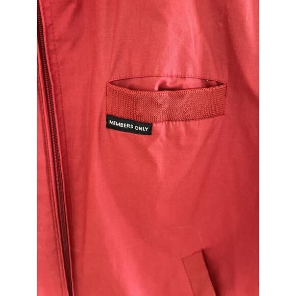 Vintage Members Only Mens XLT Red Bomber Windbreaker Jacket 28593 Y2K 80s Retro - Picture 5 of 10